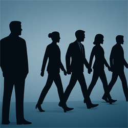 Doug Clark Quote – Creating Space in Leadership Leader silhouette behind a team stepping forward – Doug Clark quote